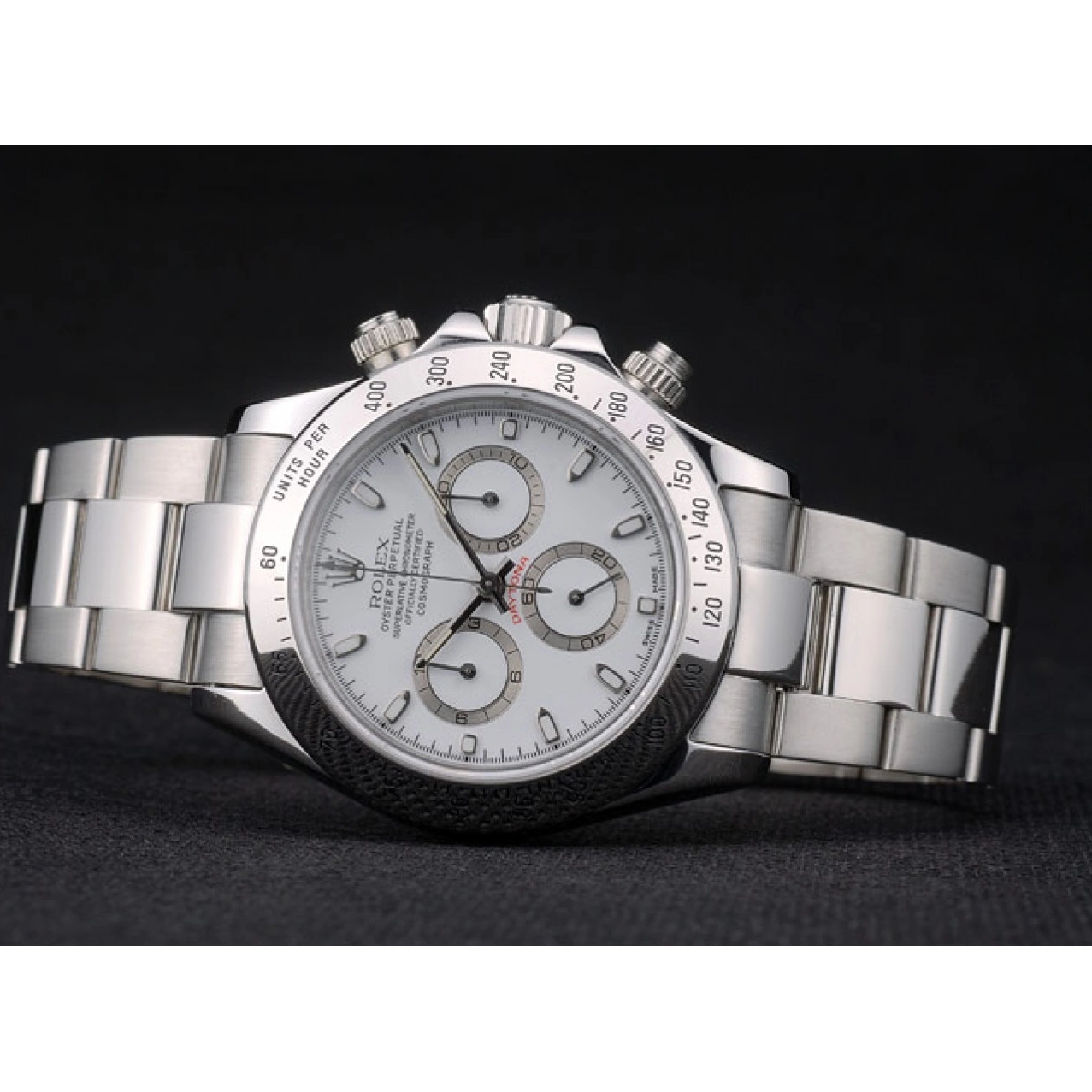 Rolex copies cheap 80297 Daytona Stainless Dial Steel Rolex Bracelet White Swiss 0610